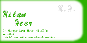 milan heer business card